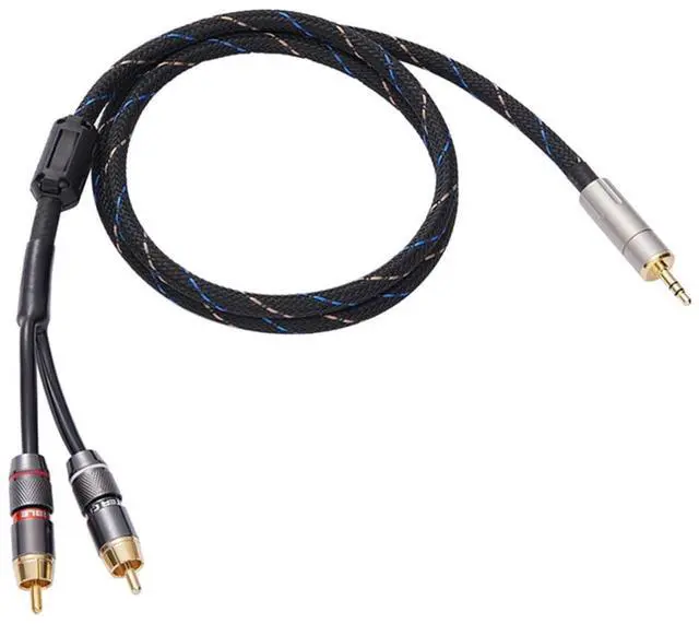 Main image of Audiophile 3.5mm Male to 2 Male RCA Audio Cable, Hi-Fi Sound Nylon-Braided RCA to Aux Compatible with Echo Dot, Stereo Receiver, Speaker & HDTV ect (15M(49FT))