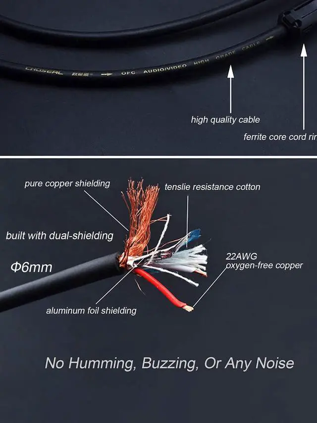 Alt view image 2 of 6 - Audiophile 3.5mm Male to 2 Male RCA Audio Cable, Hi-Fi Sound Nylon-Braided RCA to Aux Compatible with Echo Dot, Stereo Receiver, Speaker & HDTV ect (15M(49FT))