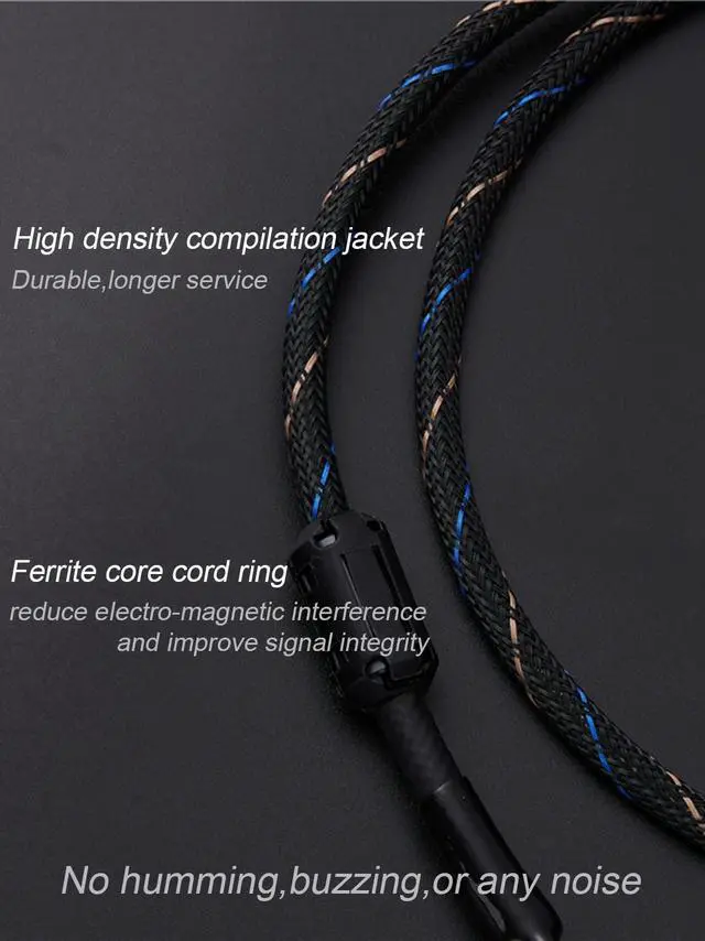 Alt view image 4 of 6 - Audiophile 3.5mm Male to 2 Male RCA Audio Cable, Hi-Fi Sound Nylon-Braided RCA to Aux Compatible with Echo Dot, Stereo Receiver, Speaker & HDTV ect (15M(49FT))