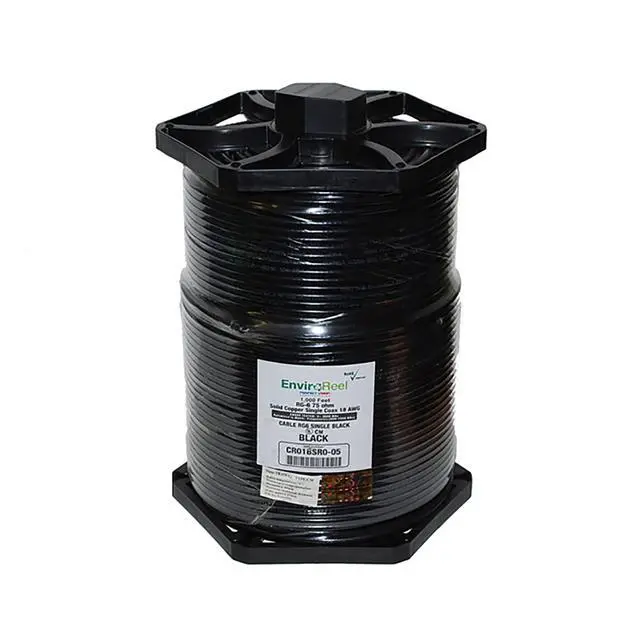 Alt view image 5 of 5 - RG6 Coax, Single RG6 Solid Copper, Black 1000FT EnviroReel