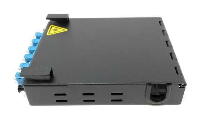 Alt view image 3 of 5 - Wall Mount Fiber Enclosure with Spool and Loaded 6 Port LC-UPC Singlemode Duplex LGX Panel