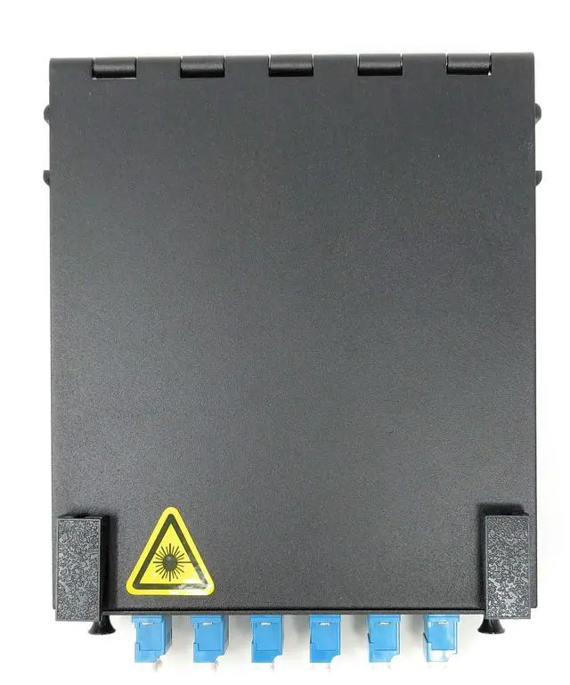 Alt view image 2 of 5 - Wall Mount Fiber Enclosure with Spool and Loaded 6 Port LC-UPC Singlemode Duplex LGX Panel