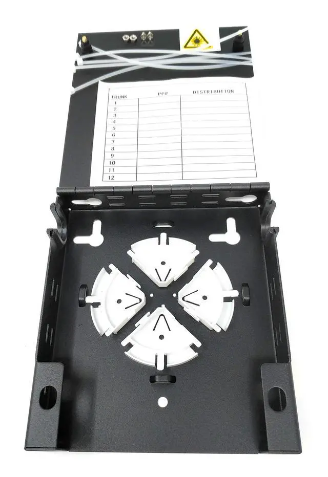 Alt view image 4 of 5 - Wall Mount Fiber Enclosure with Spool and Loaded 6 Port LC-UPC Singlemode Duplex LGX Panel