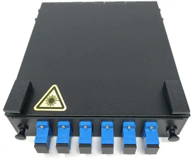 Main image of Wall Mount Fiber Enclosure with Splicing Module and Loaded 6 Port SC-UPC Singlemode LGX Panel