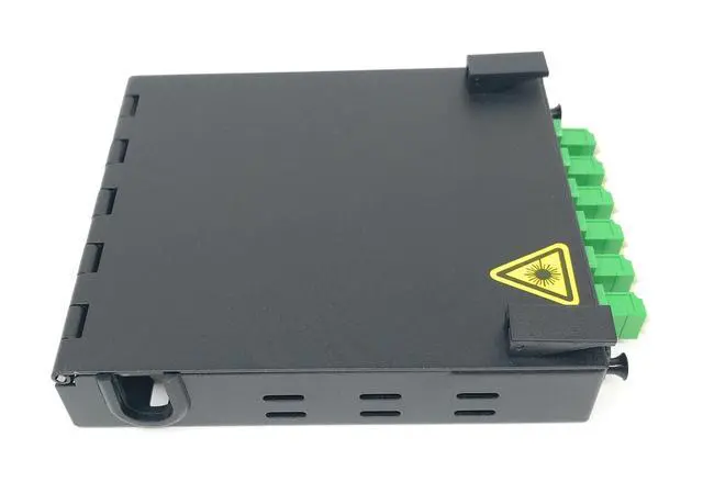 Alt view image 4 of 5 - 12 Port Wall Mount Fiber Enclosure with Splicing Module Singlemode Duplex LC-APC Kit (Includes a 1 Meter 12 Strand LC-APC Pigtail and 6 Port Duplex LGX Loaded Panel