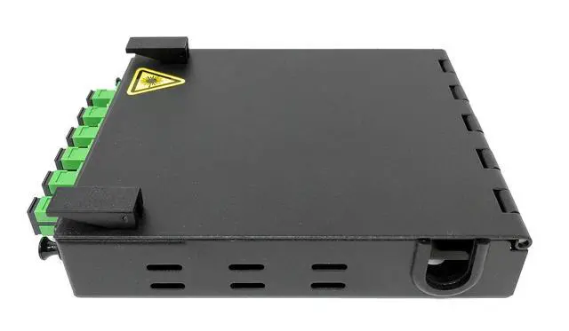 Alt view image 4 of 5 - Wall Mount Fiber Enclosure with Spool and Loaded 6 Port SC-APC Singlemode LGX Panel