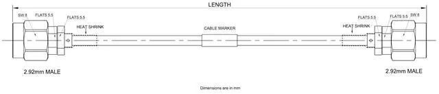Alt view image 3 of 3 - RF Cable Assembly, 2.92mm Male to 2.92mm Male Cable Using RG-405SS Flexible Coax, DC - 40GHz, 50 Ohm (Custom Length)