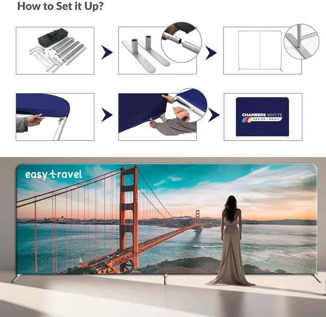 Alt view image 6 of 6 - Custom Tension Fabric Display Backdrop with Stand 7.5 x 7.5 FT | Tension Banner Trade Show Backdrop Large Portable Tradeshow Booth Display Banner for Business,Campuses, Weddings, Corporate