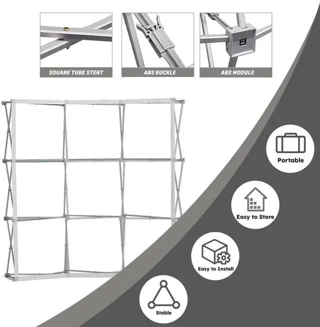 Alt view image 3 of 7 - Custom Curved Pop Up Displays Trade Show Backdrop 7.5x7.5 FT | Tension Fabric HD Banner Printing Banner Pop-up Display Stand Trade Show Booth Display for Business Corporate Wedding Mall