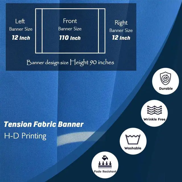 Alt view image 4 of 6 - Custom Curved Pop Up Displays Trade Show Backdrop 7.5x10 FT | Tension Fabric HD Banner Printing Banner Pop-up Display Stand Trade Show Booth Display for Business Corporate Wedding Mall