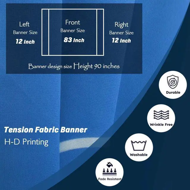 Alt view image 4 of 7 - Custom Curved Pop Up Displays Trade Show Backdrop 7.5x7.5 FT | Tension Fabric HD Banner Printing Banner Pop-up Display Stand Trade Show Booth Display for Business Corporate Wedding Mall