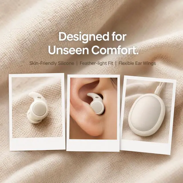 Alt view image 2 of 7 - NE76 Sleep Earbuds, Ultra-Mini Side Sleeper Earbuds 3g with ENC Mic, AI Translation Earbuds Real Time, 150-Language Translator, Bluetooth 5.4 Wireless Headphones for Travel & Busines, 400H Standby