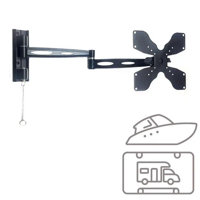 Alt view image 2 of 4 - 404L Dual Locking RV TV Wall Mount, Full Motion 24.5" Arm | Dual Locking Arm Secures TV in moving RVs, Campers, Trucks, Boats, For TVs up to 25 lbs & 50X50 75X75 100x100 VESA, ALuminum