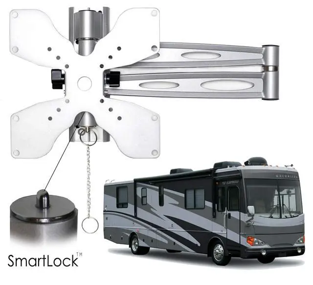 Alt view image 4 of 4 - 404L Dual Locking RV TV Wall Mount, Full Motion 24.5" Arm | Dual Locking Arm Secures TV in moving RVs, Campers, Trucks, Boats, For TVs up to 25 lbs & 50X50 75X75 100x100 VESA, ALuminum