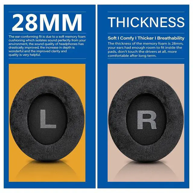 Alt view image 4 of 7 - SHP9500 Replacement Ear Pads Compatible with SHP9500 Over-Ear Headphones I Memory Foam Ear Cushions with Breathable Hole (Hybrid)