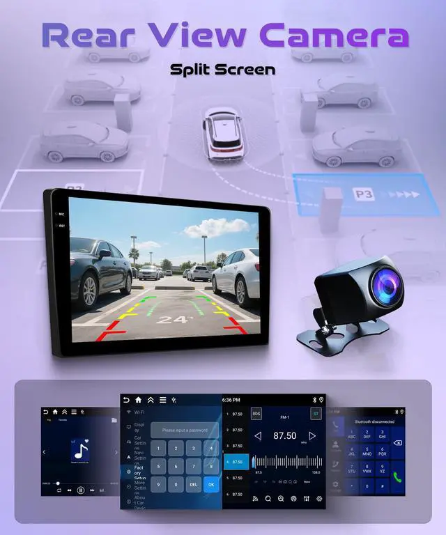 Alt view image 5 of 7 - 4Core 4G+64G Android 15 Car Stereo Radio for Suzuki Swift 2005-2010 Wireless Carplay Android Auto 5G-WiFi GPS Navigation, 10.1 inch Touchscreen BT FM EQ Mirror Link Backup Camera