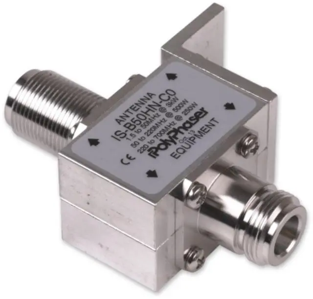 Main image of IS-B50HN-C0 Bulkhead Lightning Arrestor for 1.5-700 MHz with N-Female Surge Side and N-Female Protected Side, 50K Amp Surge Rating