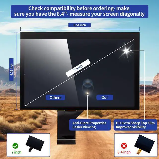 Alt view image 4 of 7 - Uconnect LCD Screen and Digitizer Replacement for 2020-2017 Jeep Compass Radio Touch Screen OEM Navigation System, Touchscreen Display for 2018-2021Jeep Renegade TDO-WXGA0700K00033-V2-V1