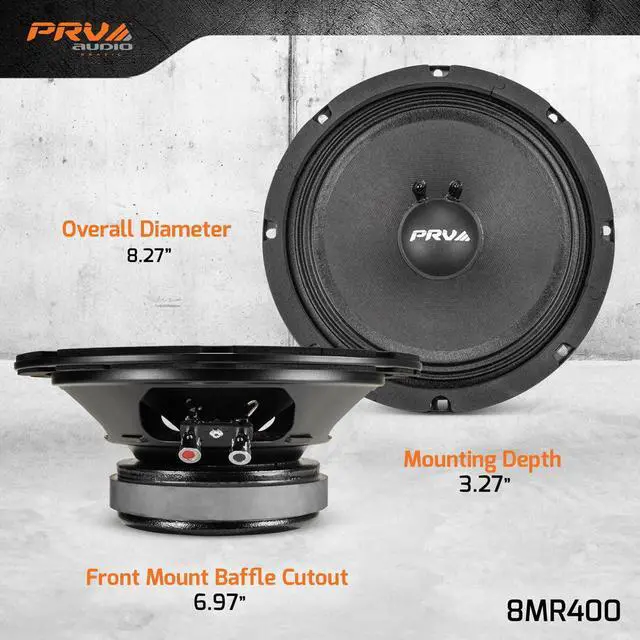 Alt view image 3 of 7 - 8 Inch Midrange Speaker, 8 Ohm, 8MR400 Pair 400 Watts, 96 dB, Mid Range Loudspeaker for High Output Pro Sound System (2 Speakers)