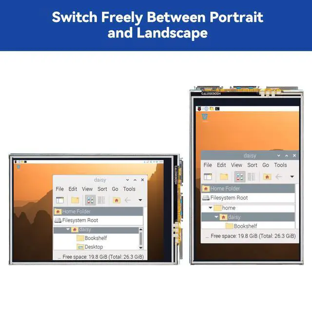 Alt view image 6 of 7 - 3.5 Inch 480x320 Touch Screen IPS LCD SPI Display Monitor with Stylus for Raspberry Pi 5/4B/Pironman 5/Max, 50 FPS, 65K Colors, 40pin, Trixie, Ubuntu, Kali Linux, RetroPie