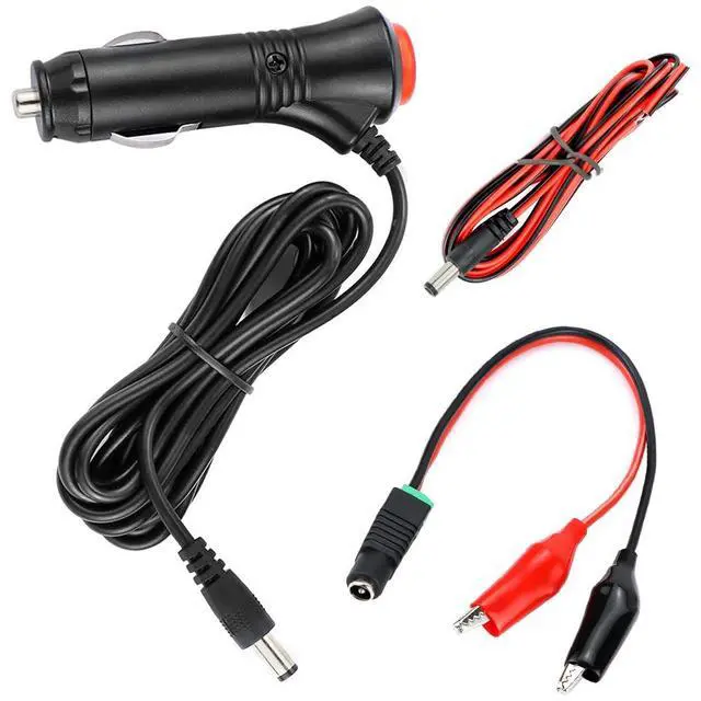 Main image of 12V Car Cig. Lighter Charger Cord with Test Cable, DC Plug Adapter and Power Extension Cable for Backup Camera, Monitor, DVR, DVD, Bluetooth Speaker, GPS, Laptop