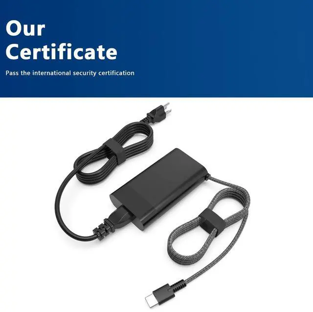 Alt view image 4 of 7 - 65W USB C Laptop Charger Compatible with HP EliteBook 860 845 865 835 830 840 G11 G10 640 660 645 665 G11 16 14 inch Notebook PC Wolf Pro,EliteBook 1040 G10 Type C AC Power Adapter