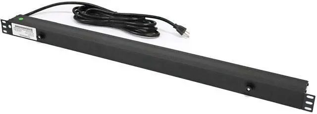 Alt view image 2 of 7 - Metered PDU 16-Outlet NEMA 5-15R, 120V 15A 15ft Cord 0U Vertical Metal Rack-Mount Power Strip, 36", Black Aluminium Alloy Overload Protection Voltage & Current Meter