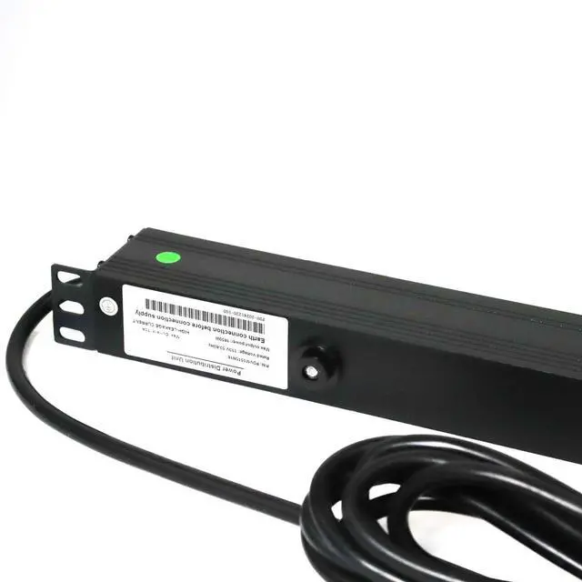 Alt view image 4 of 7 - Metered PDU 16-Outlet NEMA 5-15R, 120V 15A 15ft Cord 0U Vertical Metal Rack-Mount Power Strip, 36", Black Aluminium Alloy Overload Protection Voltage & Current Meter