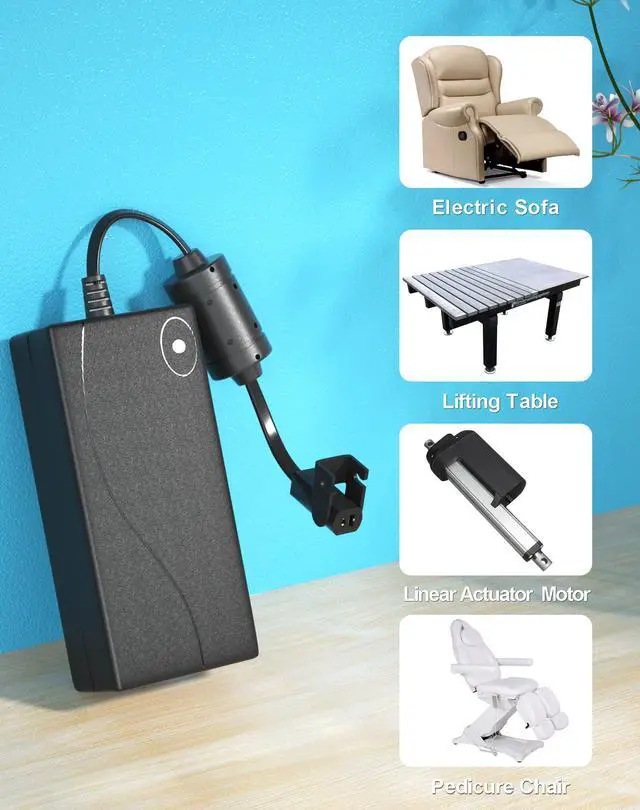 Alt view image 4 of 7 - Recliner Power Supply, AC/DC Switching Power Supply Transformer 2-pin 29V 2A Adapter with Extension Cord for Lift Chair or Power Recliner Limoss OKIN