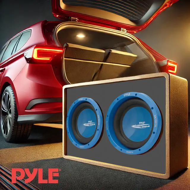 Alt view image 7 of 7 - Car Vehicle Subwoofer Audio Speaker - 8 Inch Blue Injection Molded Cone, Blue Chrome-Plated Plastic Basket, Dual Voice Coil 4 Ohm Impedance, 600 Watt Power, Vehicle Stereo Sound System PLBW84