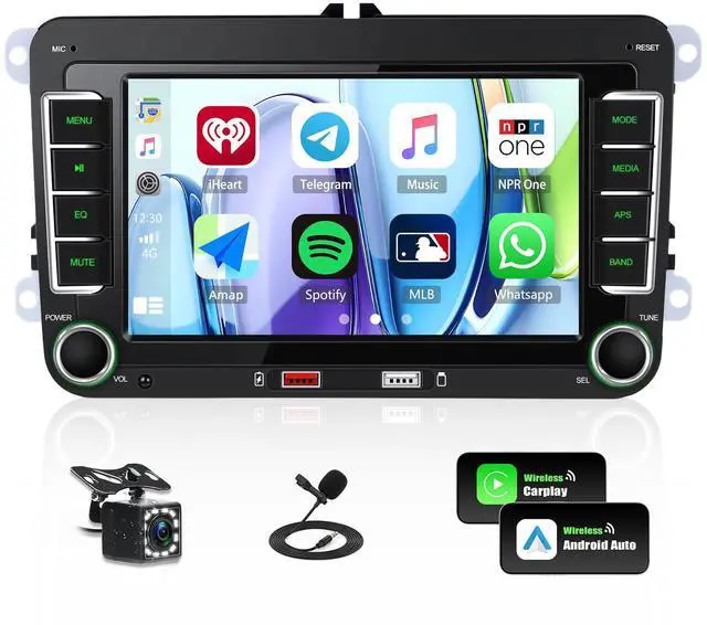 Main image of Car Stereo Radio for VW Passat Golf 5 6 Tiguan Jetta Caddy Touran Seat Sharan Wireless Apple CarPlay Android Auto 7 Inch HD Touch Screen Bluetooth FM/AM Mirror Link EQ USB SWC Backup Camera