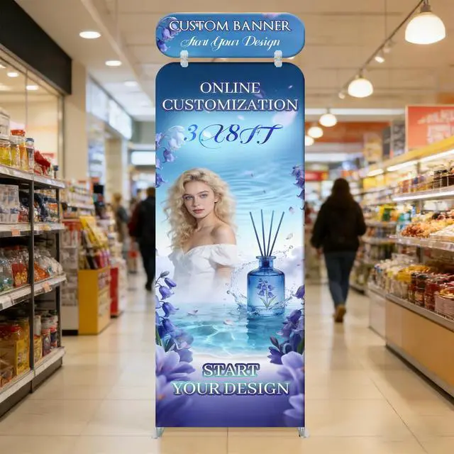 Alt view image 7 of 7 - Custom Tension Fabric Backdrop Display | Trade Show Booth Backdrop with Header | Step and Repeat HD Printed Portable Banner Stand for Trade Show Events Exhibition 3x8FT