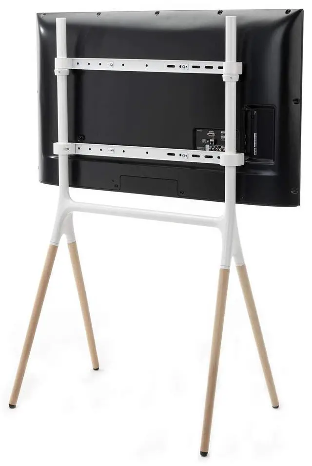 Alt view image 3 of 4 - Artistic Sawhorse Television Mount | For 49"-70" Monitors, White/Walnut, ARTTV70W
