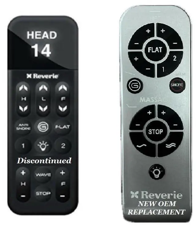 Main image of Reverie 7HT and R400HT/450HT RC-WM- New Grey Replacement Replacement Remote for Adjustable Bed