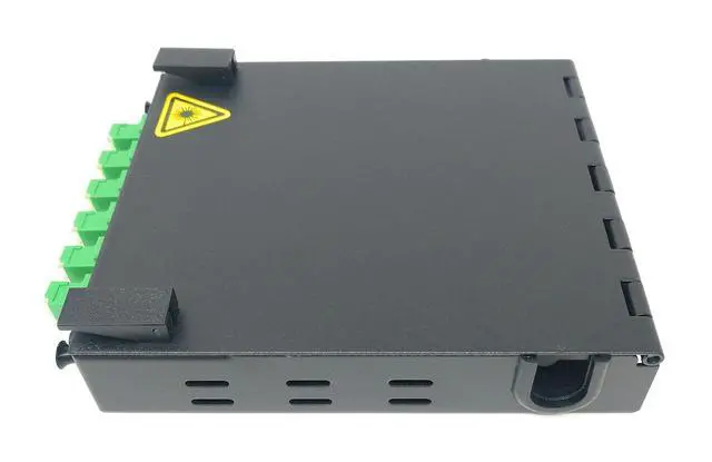 Alt view image 3 of 5 - 12 Port Wall Mount Fiber Enclosure with Splicing Module Singlemode Duplex LC-APC Kit (Includes a 1 Meter 12 Strand LC-APC Pigtail and 6 Port Duplex LGX Loaded Panel