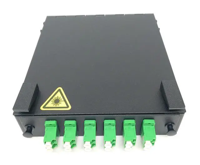 Alt view image 2 of 5 - 12 Port Wall Mount Fiber Enclosure with Splicing Module Singlemode Duplex LC-APC Kit (Includes a 1 Meter 12 Strand LC-APC Pigtail and 6 Port Duplex LGX Loaded Panel