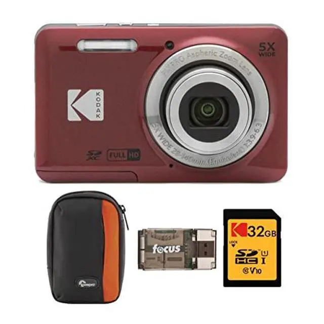 Alt view image 6 of 6 - PIXPRO Friendly Zoom FZ55 Digital Camera (Red) Bundle with Camera Case, 32GB Class 10 UHS-I U1 SDHC Memory Card and USB 2.0 Card Reader (4 Items)