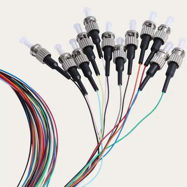 Alt view image 4 of 7 - 12 Strand ST/UPC Fiber Optic Pigtail, 1.5Meter(4.9Ft) 9/125 Color Coded Singlemode ST Fiber Pigtail for Networks Communication System