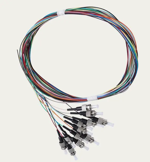 Alt view image 7 of 7 - 12 Strand ST/UPC Fiber Optic Pigtail, 1.5Meter(4.9Ft) 9/125 Color Coded Singlemode ST Fiber Pigtail for Networks Communication System