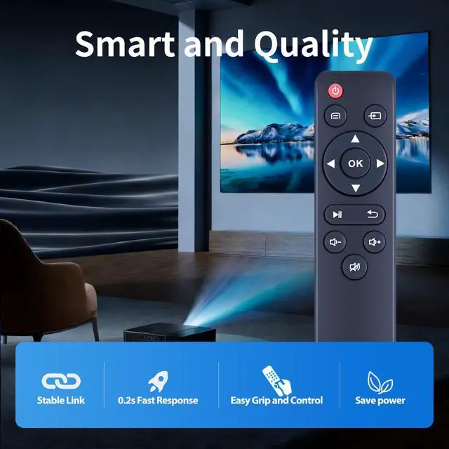Alt view image 3 of 7 - Replacement for wepvo/PVO/woohug/Vamvo/antmap/iTJQ Mini Projector Remote | Compatible with wepvo YG300Plus, PVO YG300Pro, woohug VF240,Vamvo VF210, antmap VF320, iTJQ VF270 Mini Portable Projector