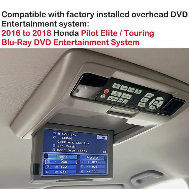 Alt view image 2 of 7 - Replacement Remote Control for Honda Pilot Elite/Touring Rear Entertainment BIU-Ray DVD 39560TG7A01 39560-TG7-A01 2016 2017 2018