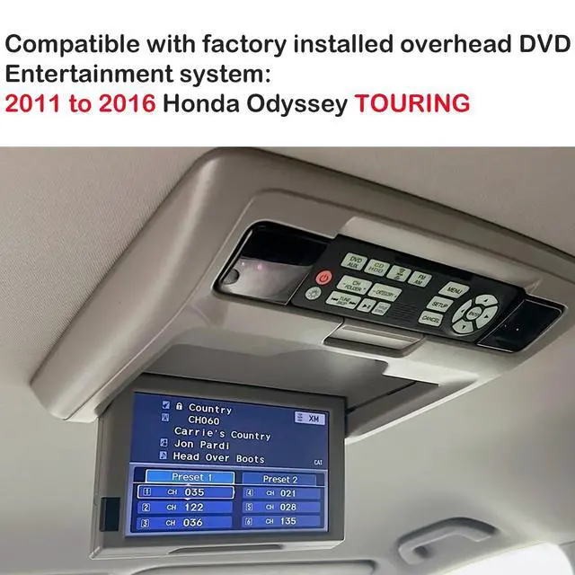 Alt view image 2 of 7 - Replacement Remote Control for Honda Odyssey Touring Rear Entertainment DVD 39560TK8A11 39560-TK8-A11 2011 2012 2013 2014 2015 2016