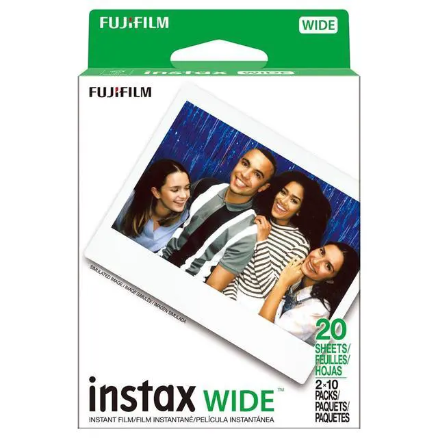 Alt view image 3 of 5 - Instax Wide 400 Instant Film Camera, Jet Black, Bundle with Instant Color P