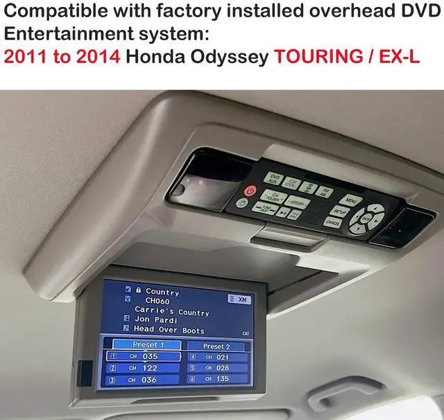 Alt view image 2 of 7 - Replacement Remote Control for Honda Odyssey Touring/EX-L Rear Entertainment DVD 39560TK8A01 39560-TK8-A01 2011 2012 2013 2014
