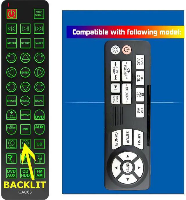 Main image of Replacement Remote Control for Honda Odyssey Touring/EX-L Rear Entertainment DVD 39560TK8A01 39560-TK8-A01 2011 2012 2013 2014