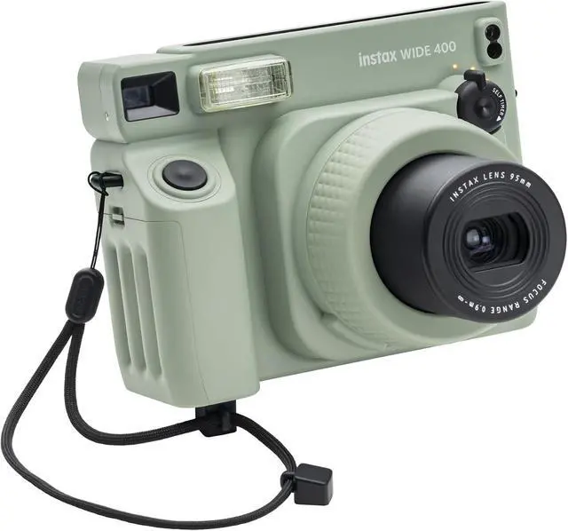 Alt view image 7 of 7 - Instax Wide 400 Instant Film Camera, Jet Black, Bundle with Case, Instant Color Print Film, 20-Pack and Shoulder Bag (Sage Green)
