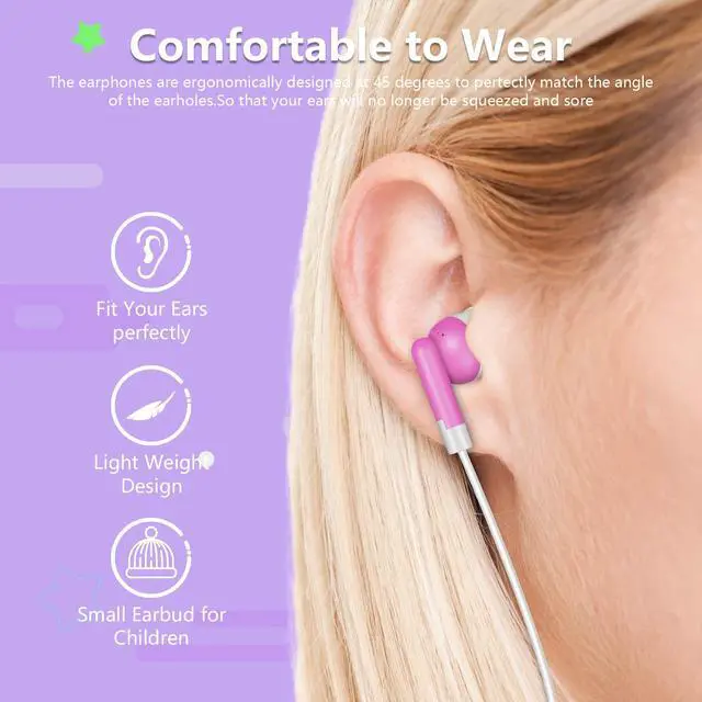 Alt view image 3 of 7 - Kids Bulk Earbuds Headphones 50 Pack for Classroom School Students | Wholesale Wired Earphones with 3.5 mm Jack Multi Colored for Computer Chromebook Laptop PC