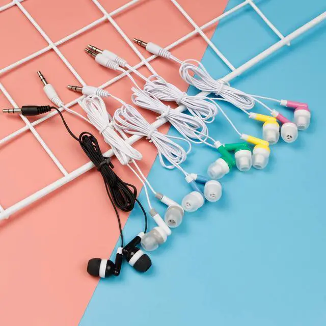 Alt view image 6 of 7 - Kids Bulk Earbuds Headphones 50 Pack for Classroom School Students | Wholesale Wired Earphones with 3.5 mm Jack Multi Colored for Computer Chromebook Laptop PC
