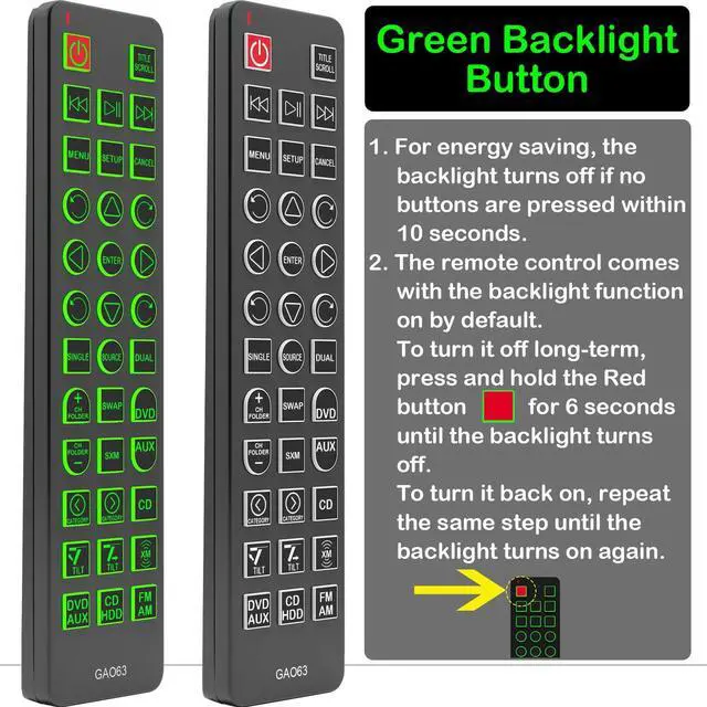 Alt view image 5 of 7 - Replacement Remote Control for Honda Odyssey Touring/EX-L Rear Entertainment DVD 39560TK8A01 39560-TK8-A01 2011 2012 2013 2014