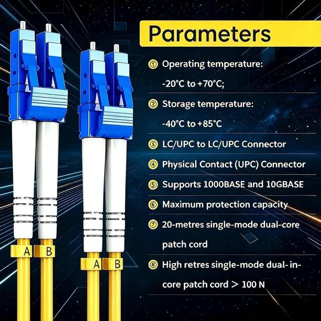 Alt view image 5 of 7 - OS2 LC to LC Fiber Patch Cable 20M/66ft LZSH Duplex 50/125m | UPC Single Mode Fiber Optic Cable, 1G/10GB Fiber Cord for Internet for SFP+ Transceiver, Data Center Switch Router